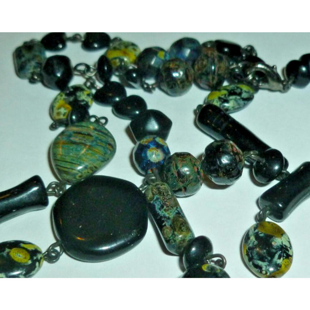 Vintage Necklace Women 21" Multi Excellent Faux Gemstone Beaded Elegant